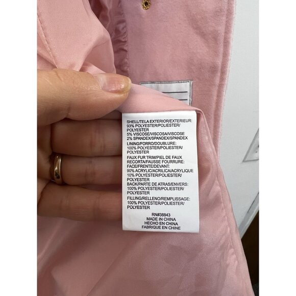 Rothschild Girls Pink Fit & Flare Coat Fur Collar Gold Buttons Winter  Fall Sz 6 - Picture 6 of 8